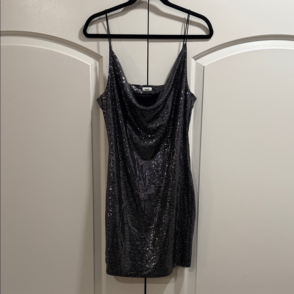 Garage Shimmering Black Sequin Dress